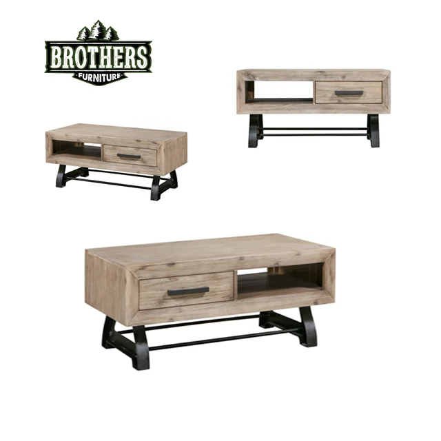 Modern Luxury Solid Wood 1-Drawer Coffee Table Made in Vietnam for Home Living Room or Restaurant Smart Dining Application