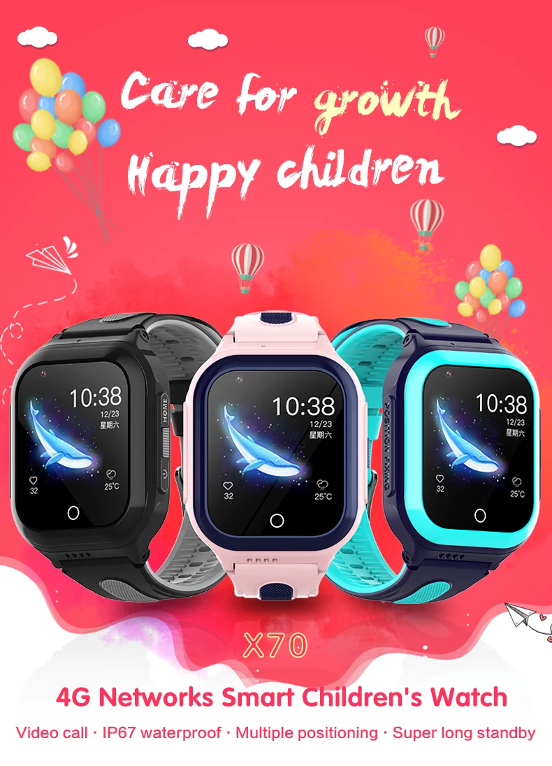 Kids Smart Watch 2021 4G Android IP67 Waterproof Mobile Phones Watch Long Standby Tracker Kids Smart Watch with GPS