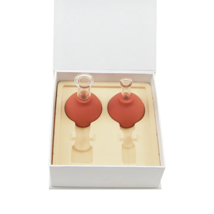 Amazon Rubber Suction Bulb Glass Cupping Set 2pcs Anti cellulite vacuum Massage body facial massage  rejuva cup