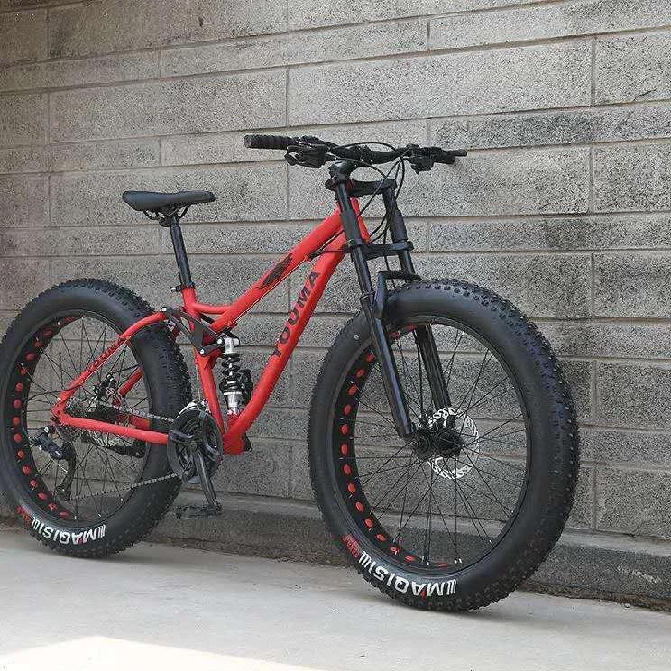 Full suspension 26 downhill  fat tire mountain bike steel bicycle