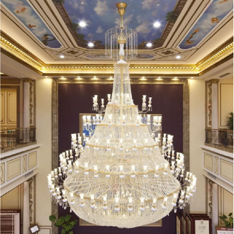 Customized handmade water drop tear drop glass Chandelier For Hotel Lobby Entrance Hanging Pendant Lamp