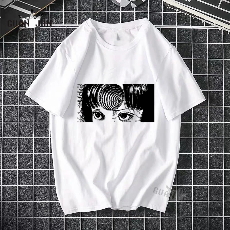 Horror Spiralizer Demonizer Funny T Shirt Men Unisex Harajuku T-Shirt Tomie Junji Ito Japan Anime Tshirt Graphic Top Tees Male