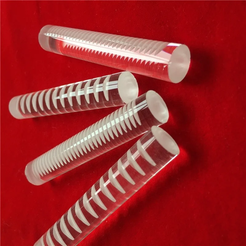 Further processing  customize slot cylindrical transparent quartz glass  rod