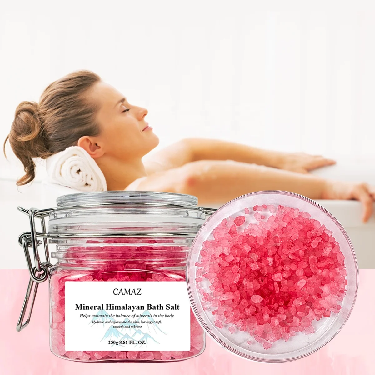 CAMAZ Mineral-Rich Himalayan Pink Salt & Magnesium Chloride Mineral Himalayan Bath Salt With Essential Oil