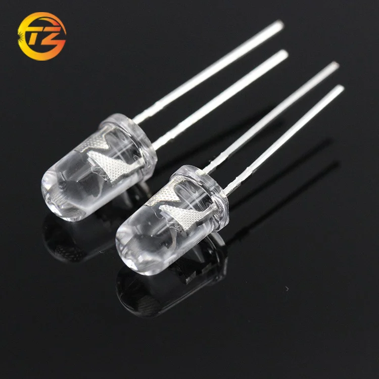 5mm Round head LED Diodes yellow color water clear 5mm LED PTH diode long feet super light 5mm chip led diffused yellow