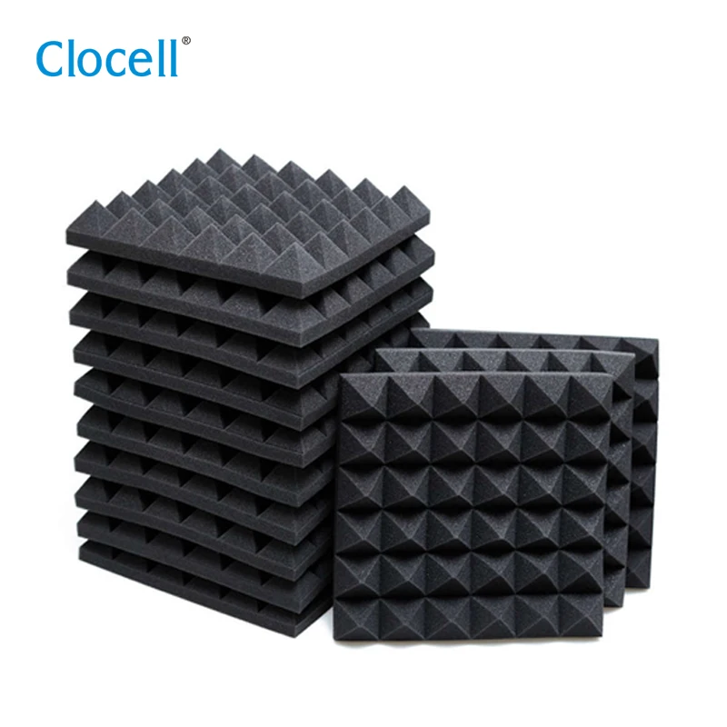 Clocell  30*30*5cm soundproofing sound absorbing proof wall TV studio sound pyramid foam acoustic panels