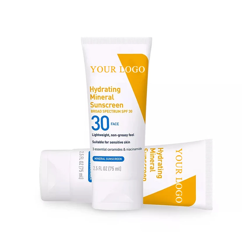Фирменная торговая марка, Органический натуральный тонированный лучший солнцезащитный минерал, УФ-spf 30, солнцезащитный крем для тела для жирной кожи