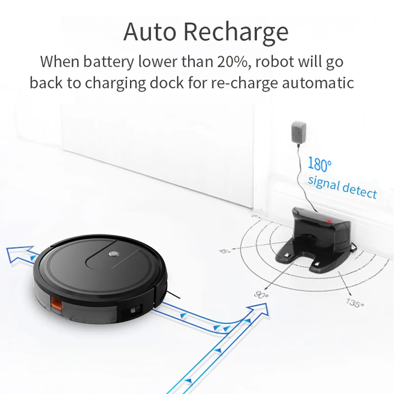 Wet Dry Robot Vacuum Cleaner With Auto Recharging Function and Mobile Phone Control Robot Aspirador For Floor Care