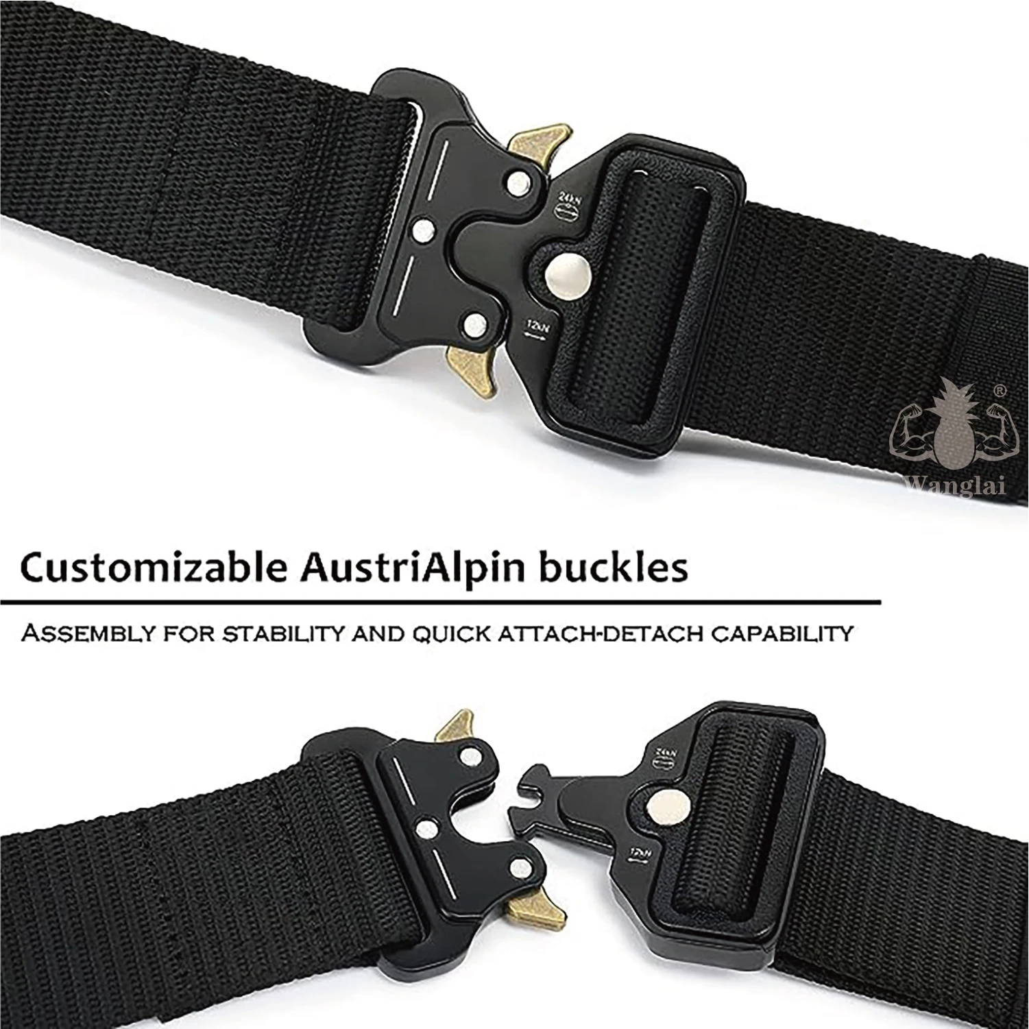 Custom Heavy Duty Nylon Tactical Belt Adjustable Durable for Outdoors Casual Fashion Use with Custom Logo Polyester Webbing Belt