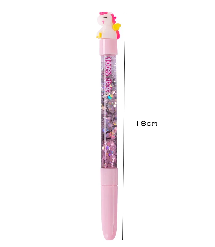 Kawaii Moon Star Unicorn Liquid Quicksand Glitter Gel Pen Neutral Pen Sequins Decorate Signature Pen