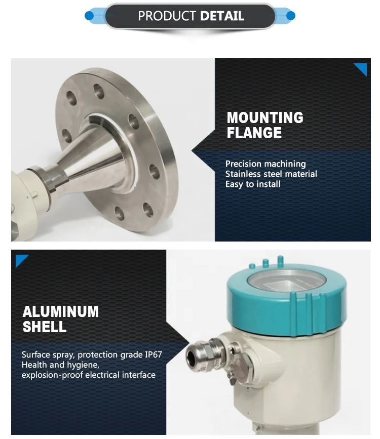 High frequency radar Liquid transmitter Cement Silo Radar Level sensor