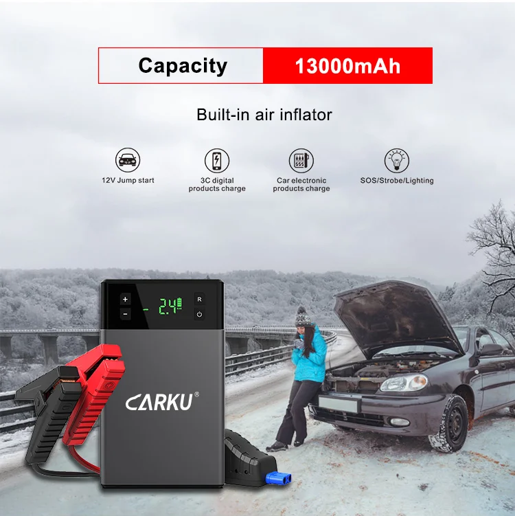 Car Battery Booster Portable Jump Power Bank Diesel 12v Types 12v Jump Start with Air Pump 3-3.5 Hours CN;GUA