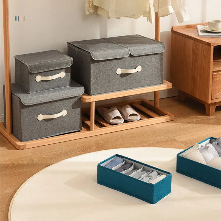 Foldable Storage Bins Cubes Boxes with Lid Collapsible Storage Box Closet Shelf