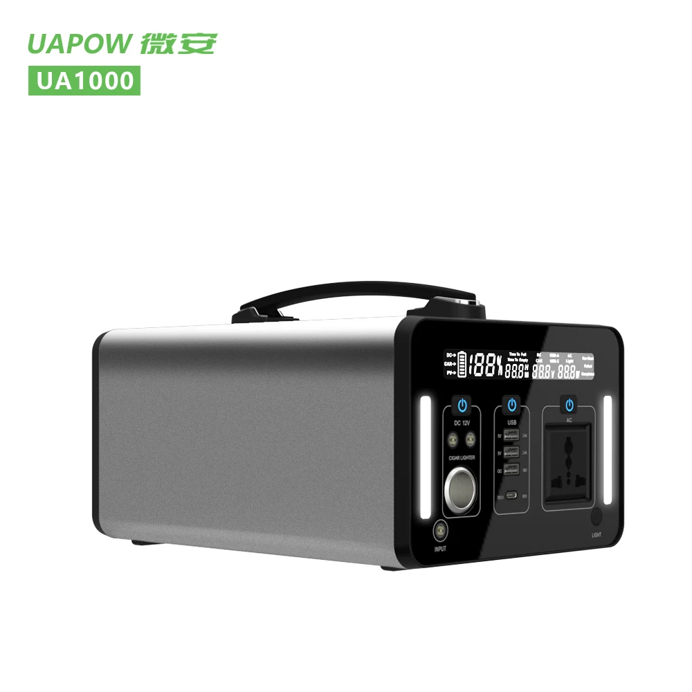 UAPOW UA299/UA500/UA1000 300W/500W/1000W Portable Power Station Outdoor Solar Charging Camping RV Multi-Function Battery AC/DC