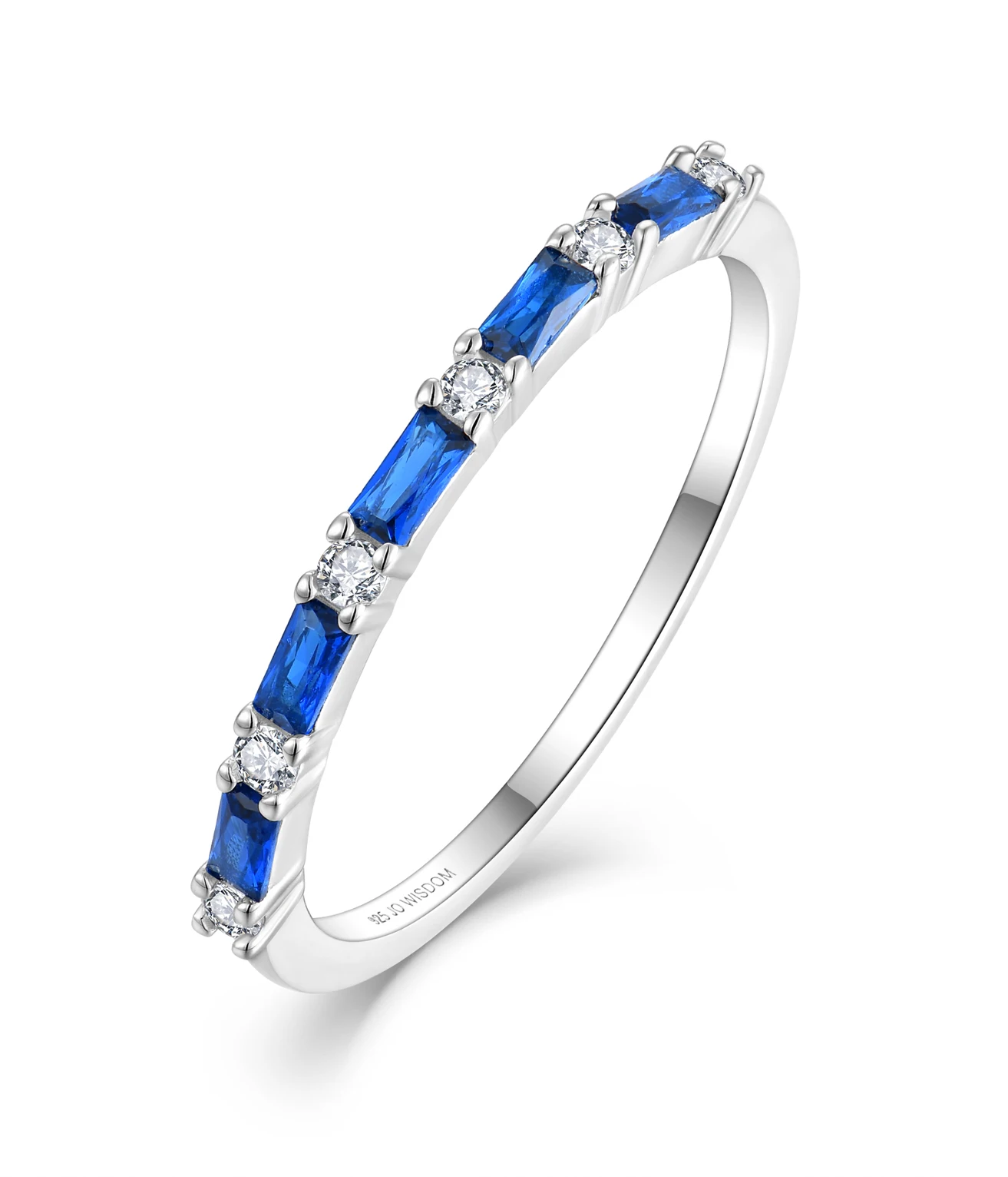 925 sterling silver rings Baguette Band Engagement Rainbow Wedding Ring Gold Plated custom eternity Ring For Women fine jewelry