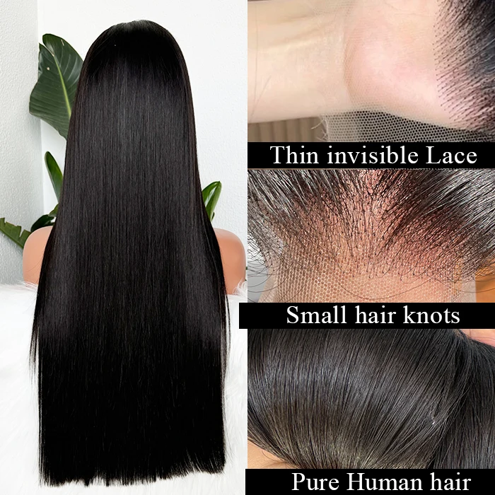 Glueless full hd lace wigs raw vietnamese human hair wear and go glueless bone straight human hair wigs