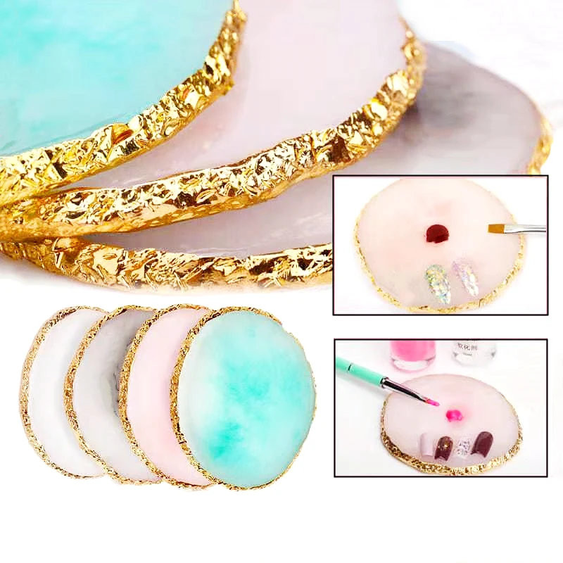 Nail Art Tools Rounded Nail Polish Gel Color Mixing Tray Washable High Quality Resin Mixing Palette