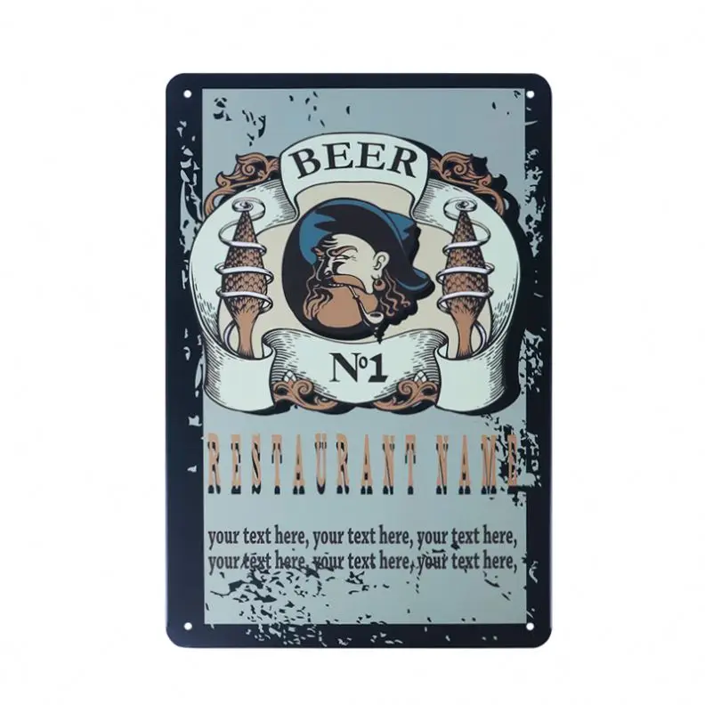 European And American Style Wall Plaque Customized Vintage Retro Metal Embossed Tin Sign