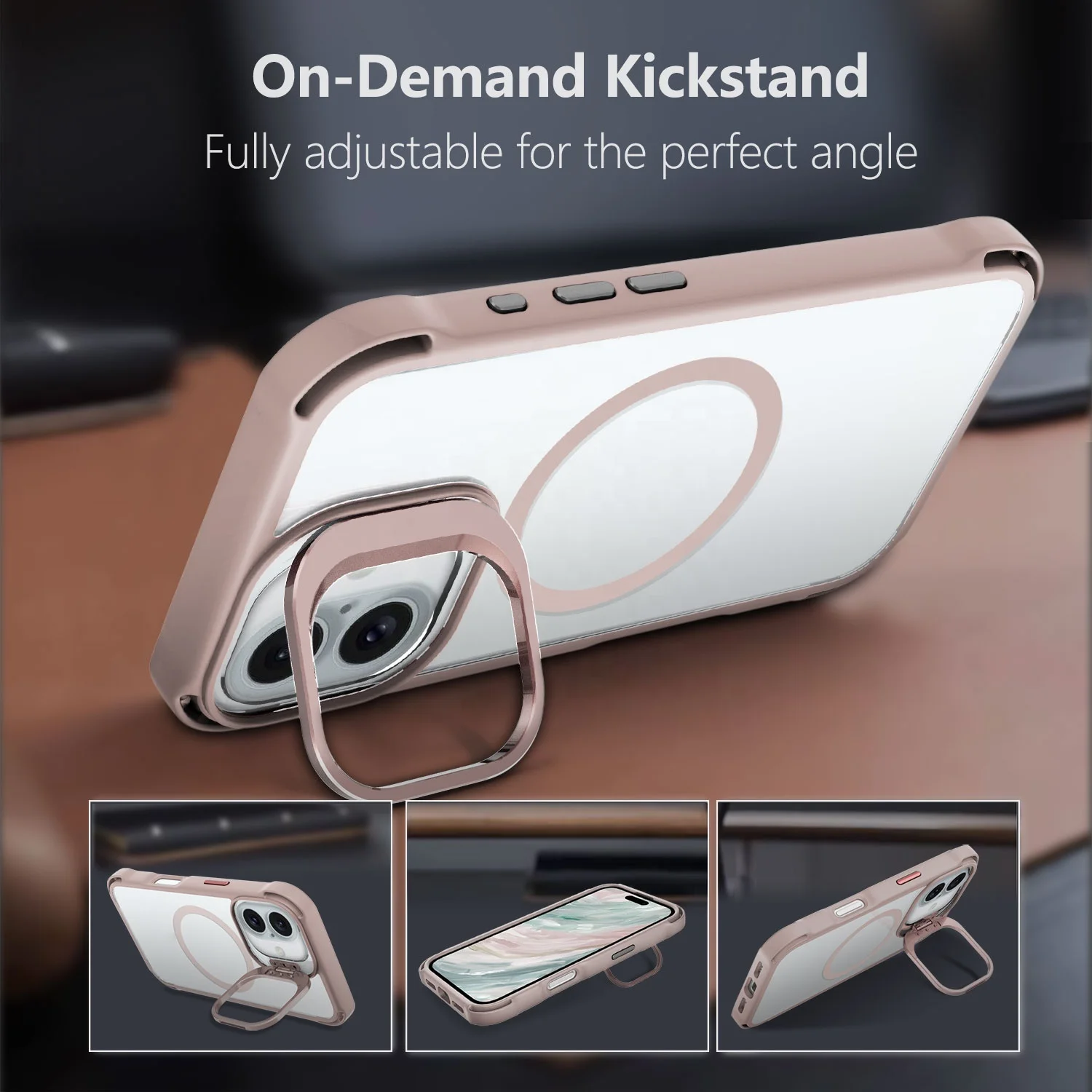 Trending Magnetic Wireless Charging Phone Case for iphone 15 16 pro Bracket Lens Mobile Phone Cases For iPhone 16