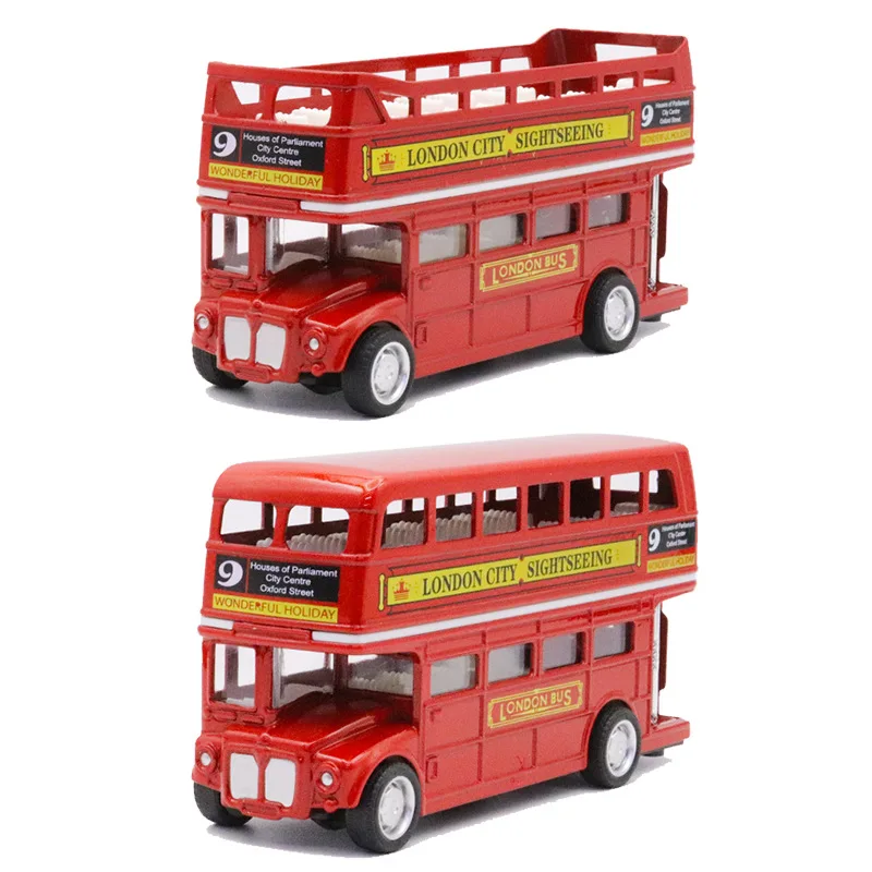 Wholesale Custom Zinc Alloy Mini England Bus Pull Back Car Toy