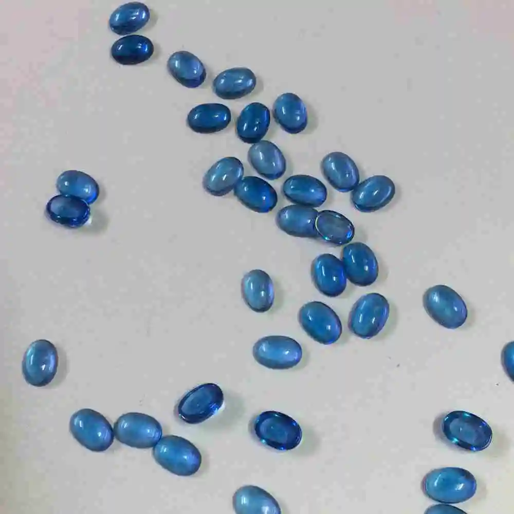 Lab Created Sapphire Blue Spinel #119 Oval Cabochon Blue Gems