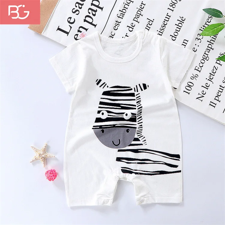 B&G new born baby clothes summer baby onesie cute animal cotton rompers baby boys girls
