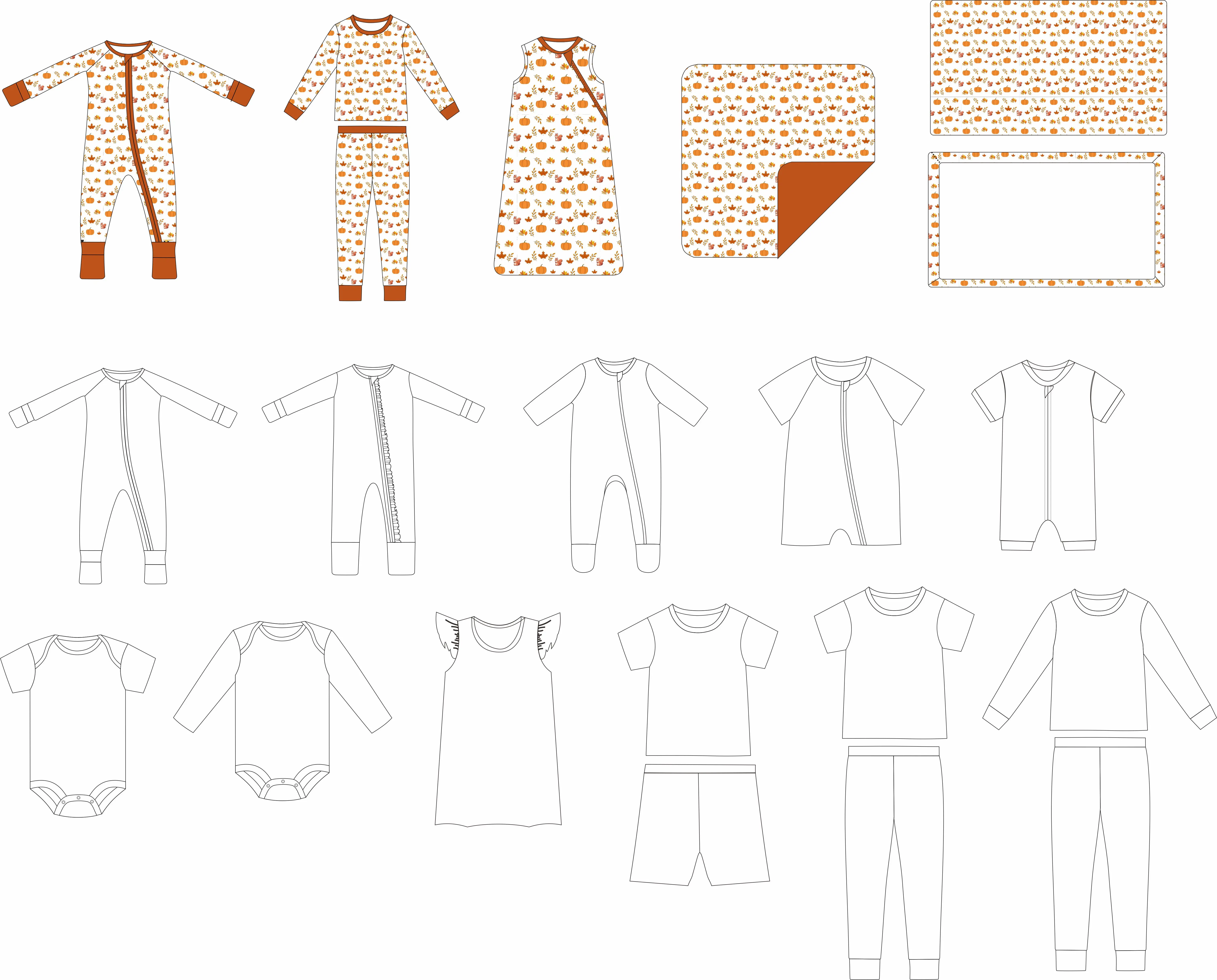 Custom Print Bamboo Baby Clothes Organic Cotton Baby Pajamas Bamboo Halloween Romper Toddler Kid Bamboo Baby Zipper Romper