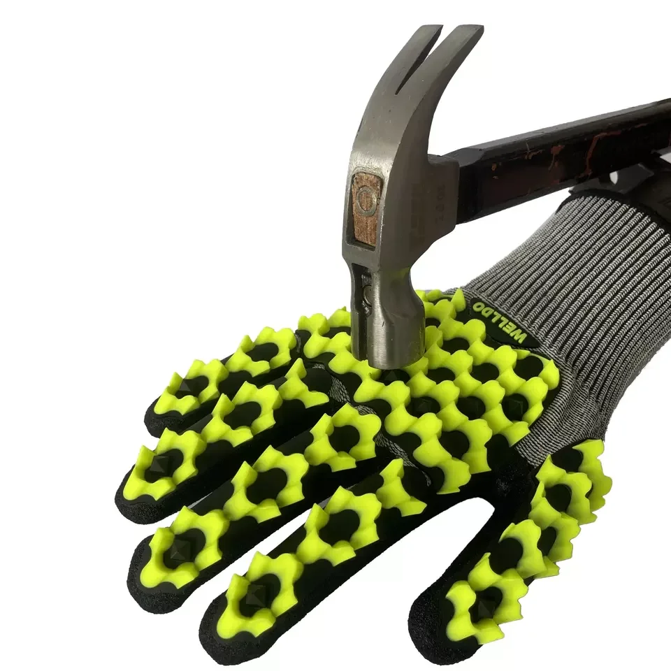 Anti impact safety glove microfoam TPR Rubber Patch  Mechanical Rubber Gloves