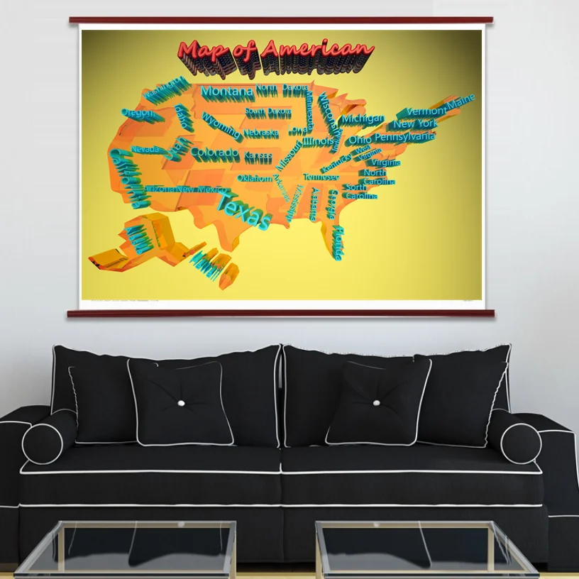 Size 84*59cm USA Scratch off Map Coated Paper Scratch off USA Map Scratch USA Map