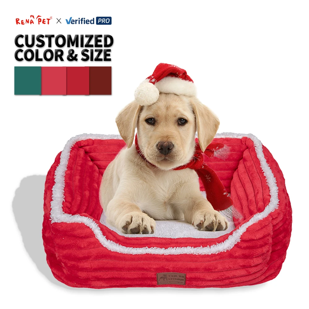 Manufacturer Wholesale Custom Logo Red Clothes Cat House Dog Bed Christmas