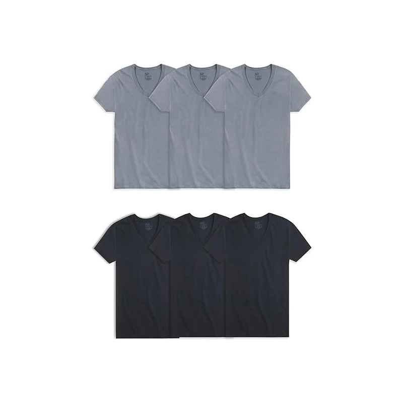 Customized Eco friendly 100% organic cotton comfortable regular fit v-neck t-shirt for men wholesale clothing