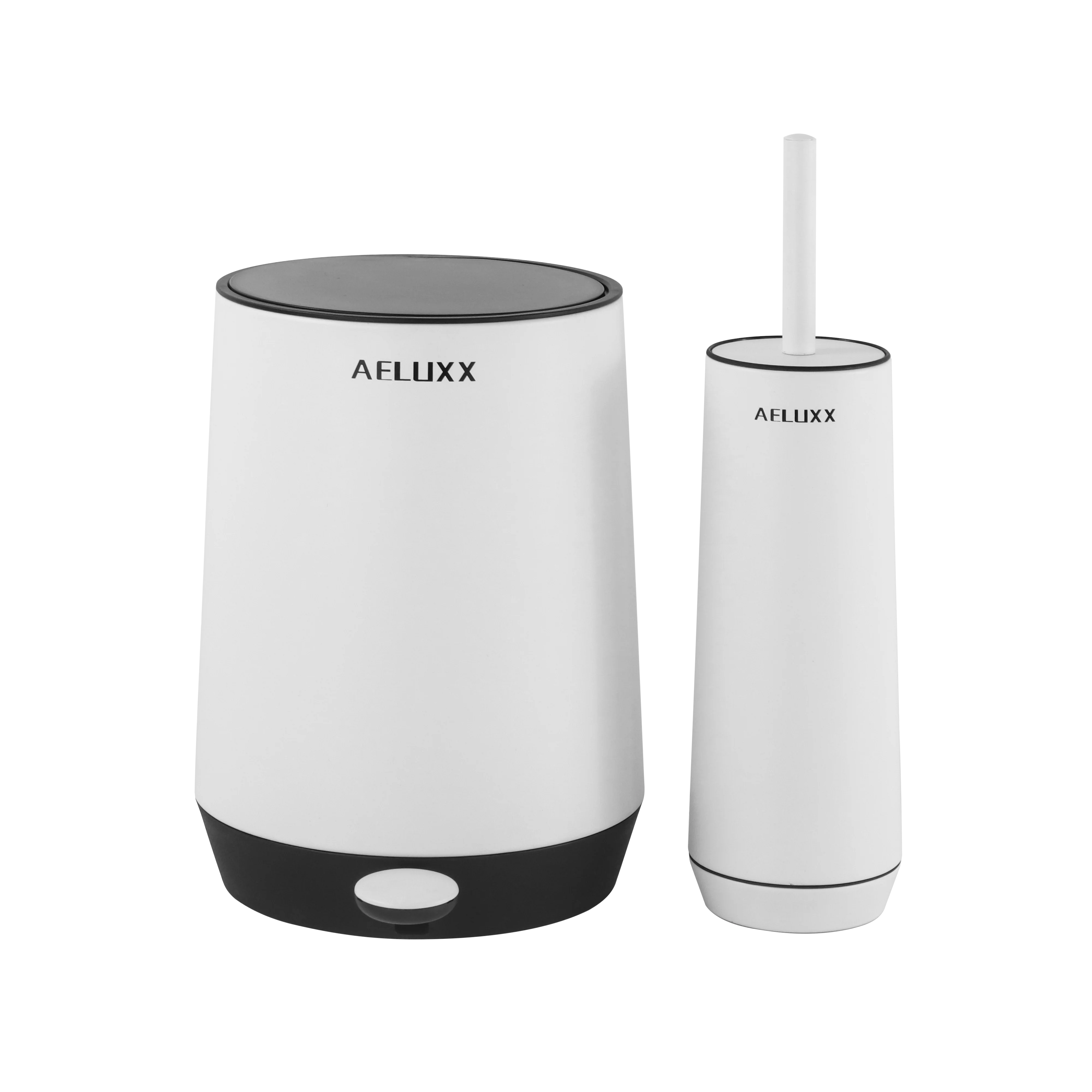 2024 Newly design coating bathroom stainless steel trash can round pedal bin with toilet brush