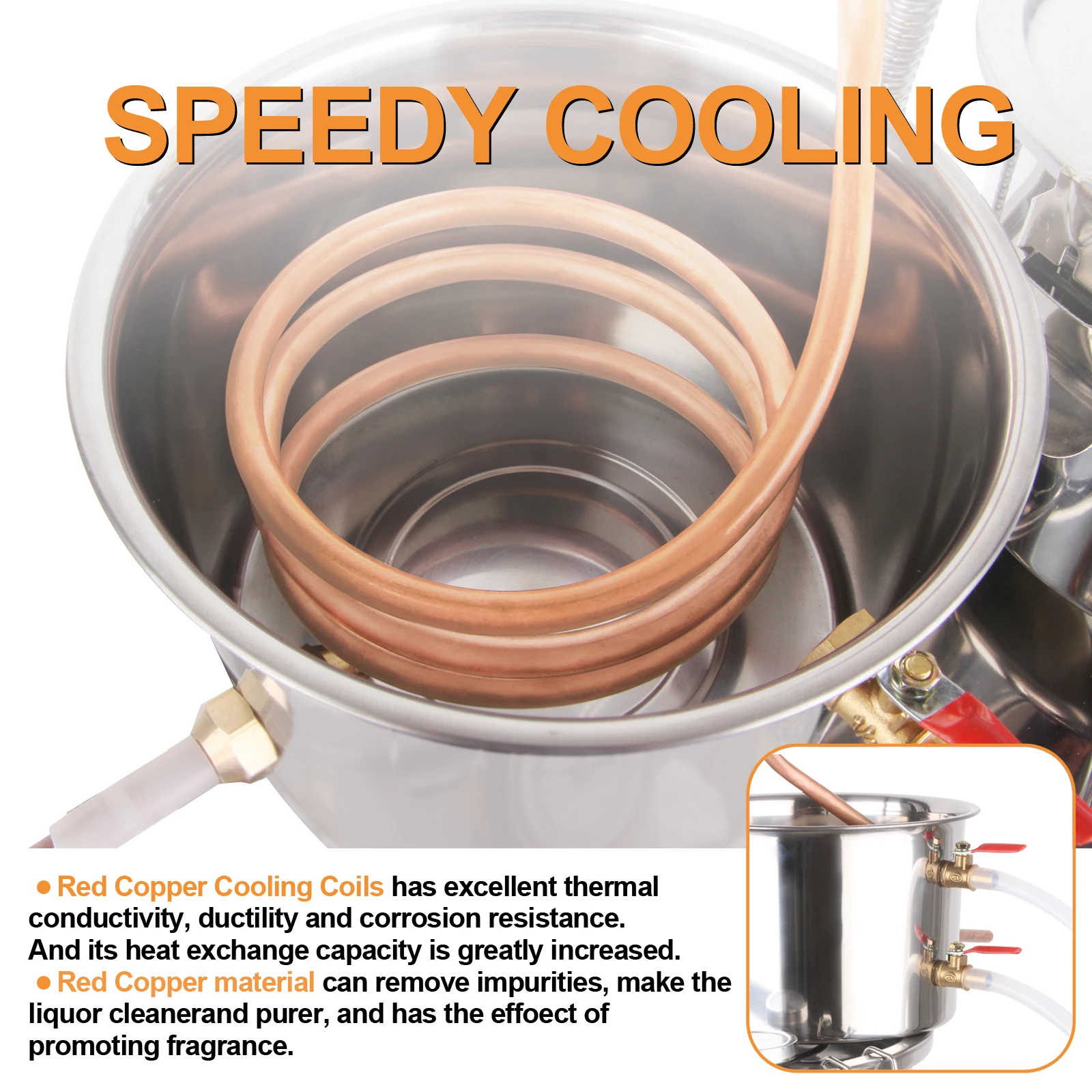 High Quality  Alcohol Distillation Whisky Distiller Moonshine Water Copper Wine Brew Kit