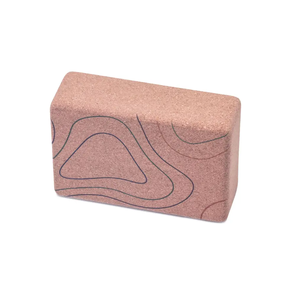 Gymnastics Training full Colour printing Recycle Cork Large Yoga Block,  yoga mat set with blocks and strap