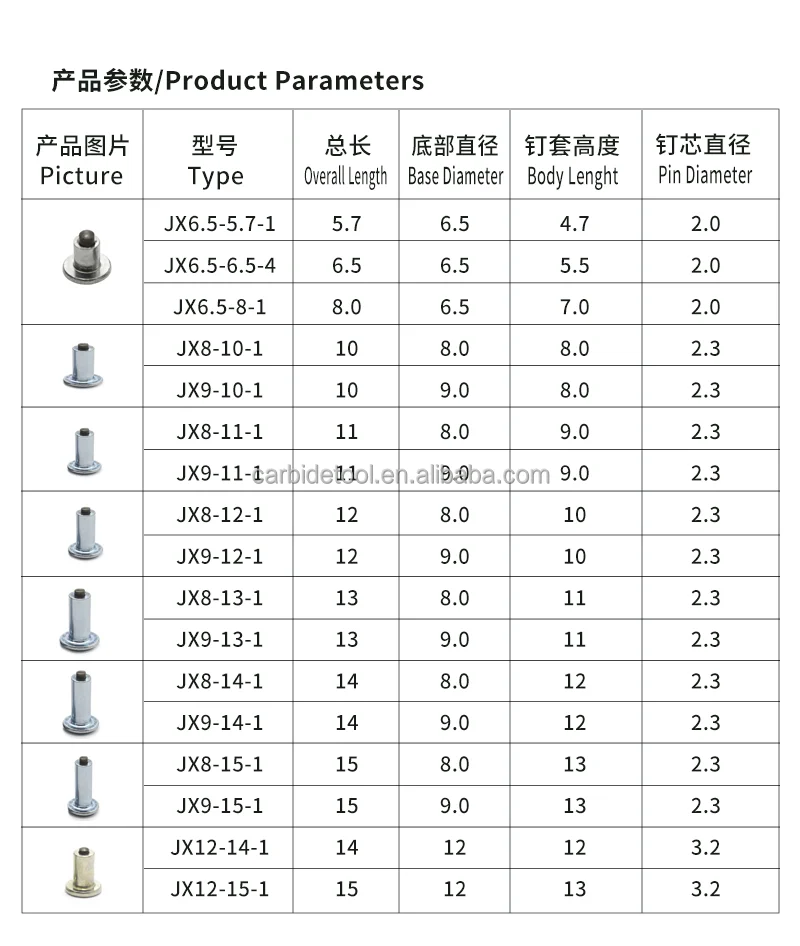 JX8-10-2 Jinxin Studded Tires Spikes Snow factory wholesale good price Car Tire Studs