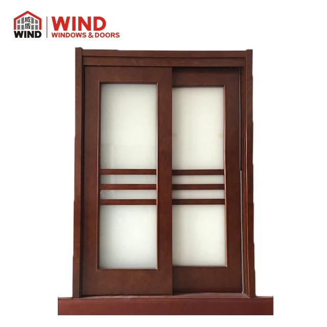 New Design Solid Bamboo Wood Composite Veneer coated anti-corrosion  balcony sliding Doors