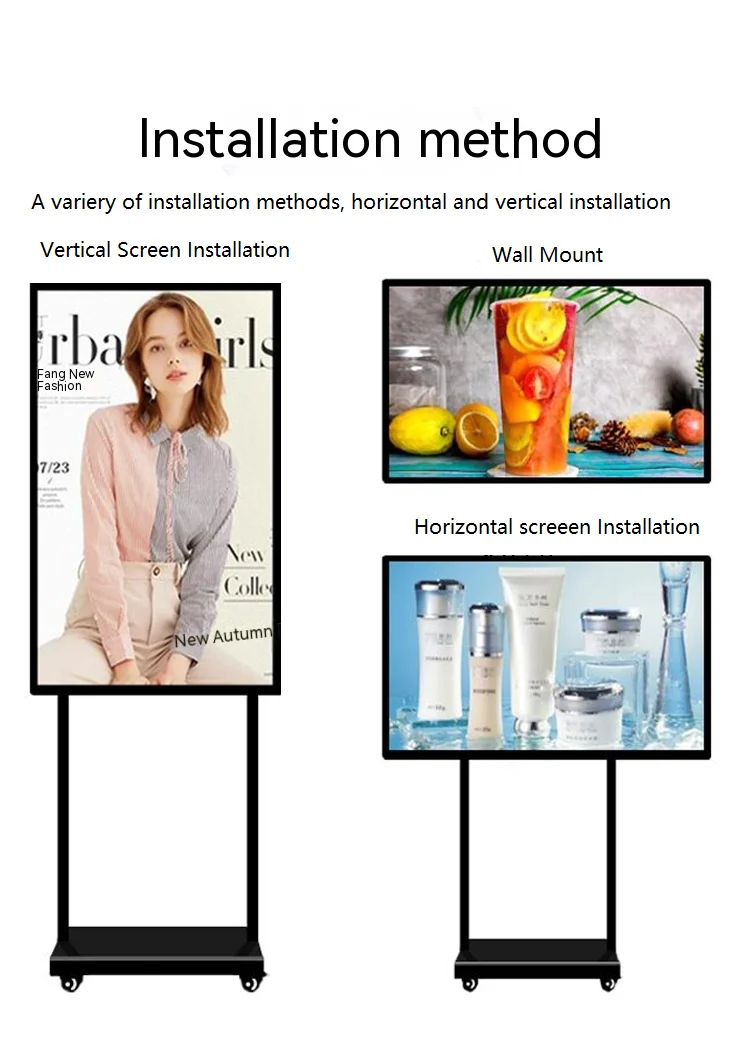 Advertising splicing Screen Digital Signage Indoor HD Player Display 4k resolution portable kiosk available in LCD/LED