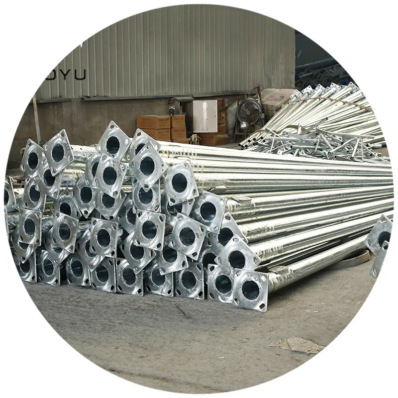 Customized outdoor 4m 5m 6m 7m 8m 9m 10m 12m double single arm galvanized steel solar street light pole post lamp pole