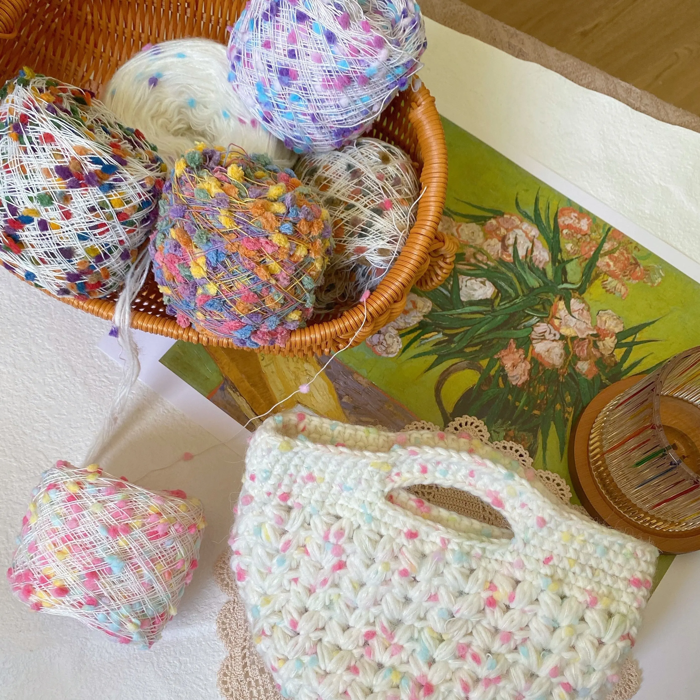 Brand New High Quality polyester knitwear yarn ping pong yarn for rug scarf knit