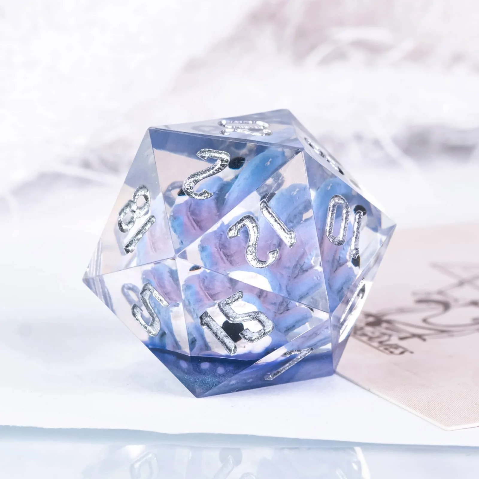 Udixi Polyhedral custom logo rpg dungeons and dragons resin sharp edge sides D20 dice Beholder