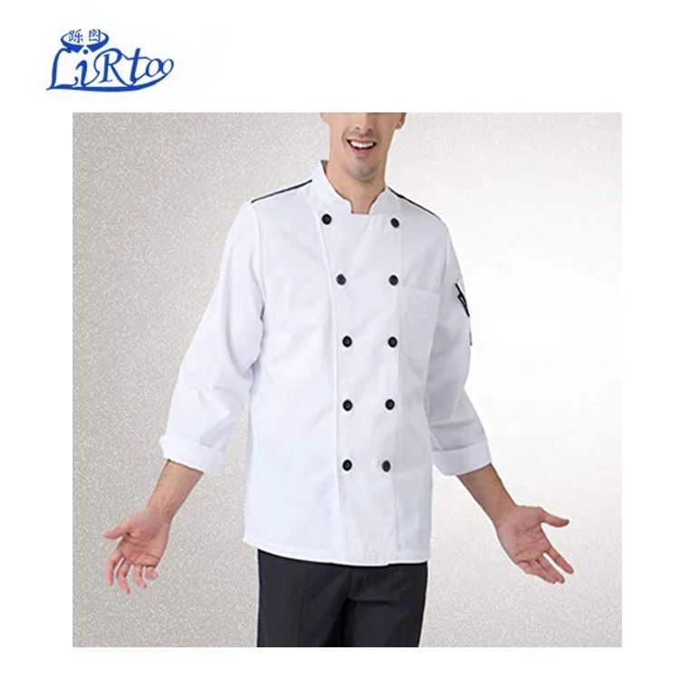 Мужская куртка шеф-повара с длинным рукавом, униформа для отеля, кухни, ресторана, одежда для одежды, пальто
