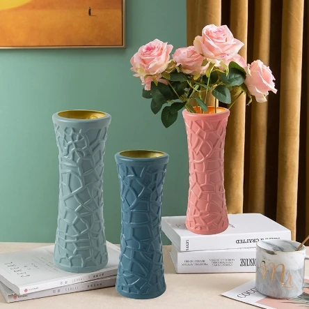 Бесплатная пластиковая ваза для цветов BPA экологически чистые настольные вазы домашнего отеля искусственная водяная Цветочная композиция