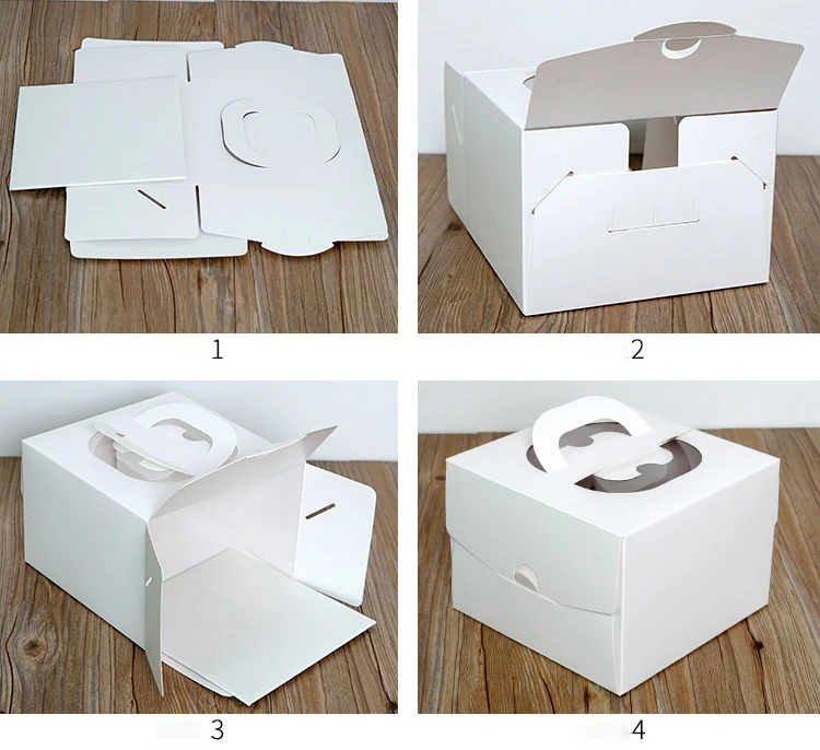 christmas food grade paper gift surprise cake boxes supplies 10x10x10 birthday cake takeaway box