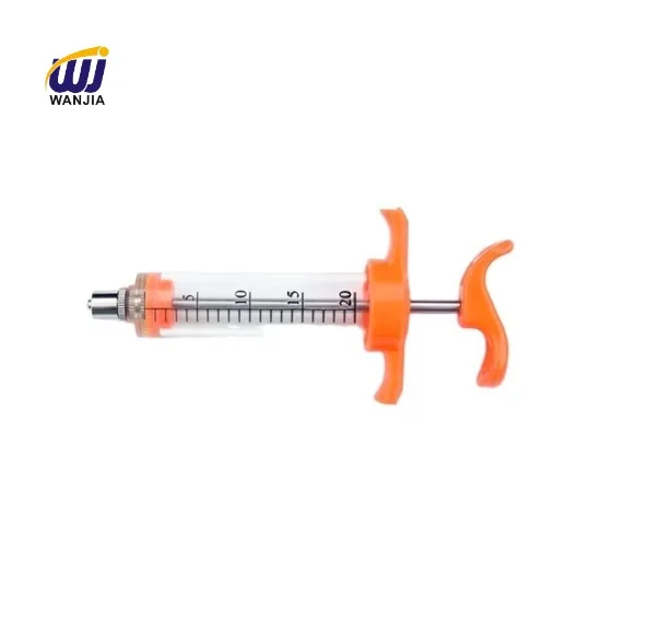 Veterinary Reusable Orange TPX plastic steel syringe