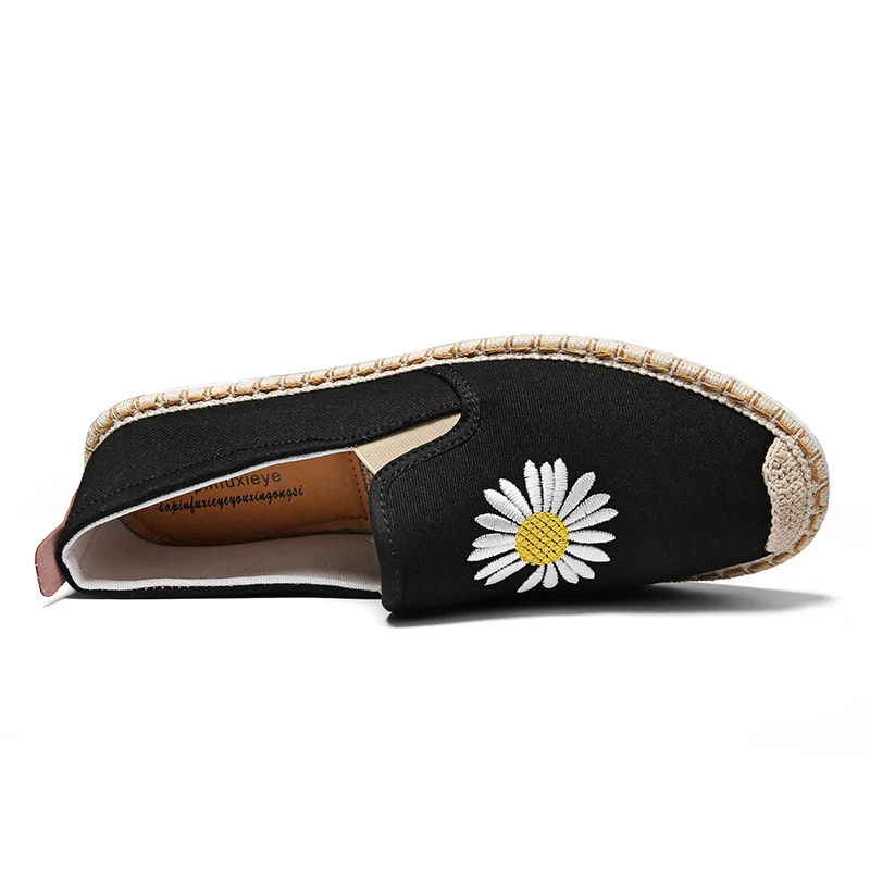 White Embroidered New Model Jute Sole Espadrilles Men Shoes