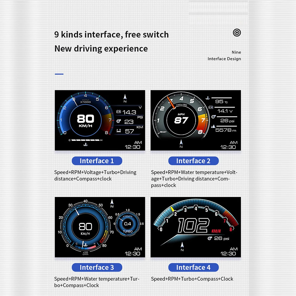 Vjoycar V60 новейший дисплей на лобовом стекле Автомобильный OBD2 + GPS смарт-Автомобильный датчик HUD Multi-lang EN KR TH JP ES цифровая сигнализация безопасности