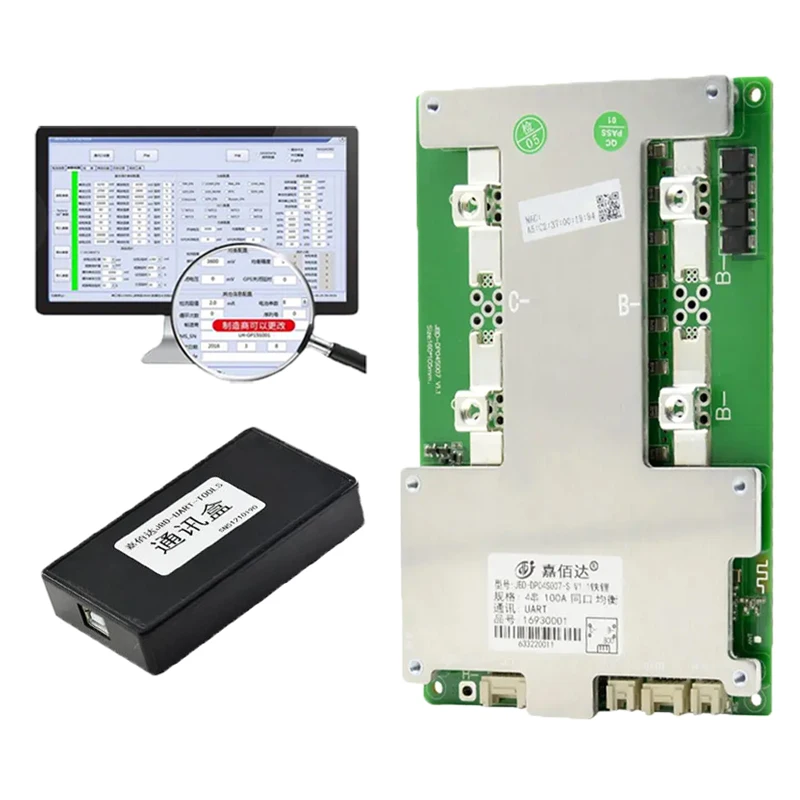 JBD Car Starting Smart Battery BMS 3s 4s 12v 200ah 100a Lifepo4 BMS With BT