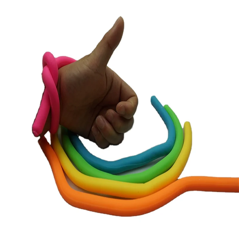 TPR  5-Pack of Squeeze Simulation Toys Kitchen Toys Set Stretchy String Sensory Play Fuzzy Worm Noodles fun Elastic noodles