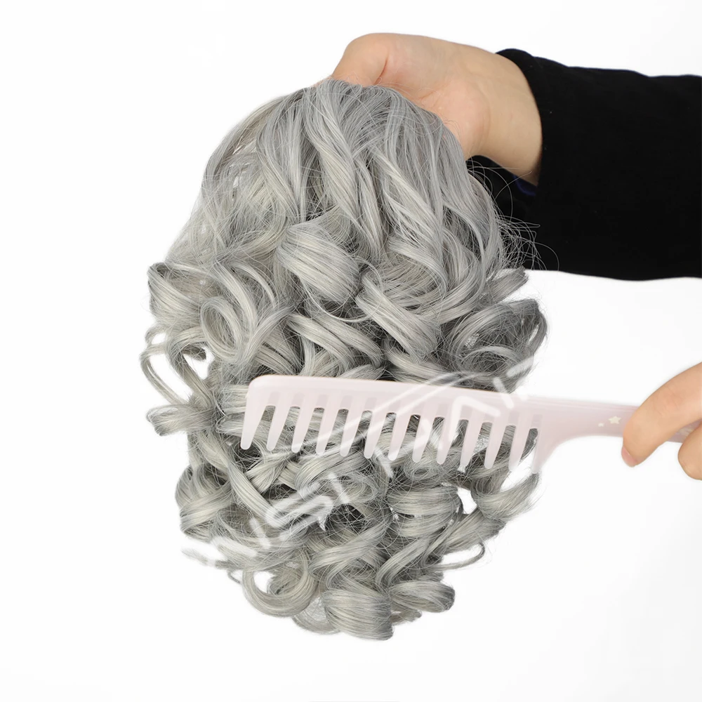 10 Inch Classic Loose Curly Wavy Drawstring Ponytail Synthetic Hair Extensions Hair Pieces for Women Natural Looking