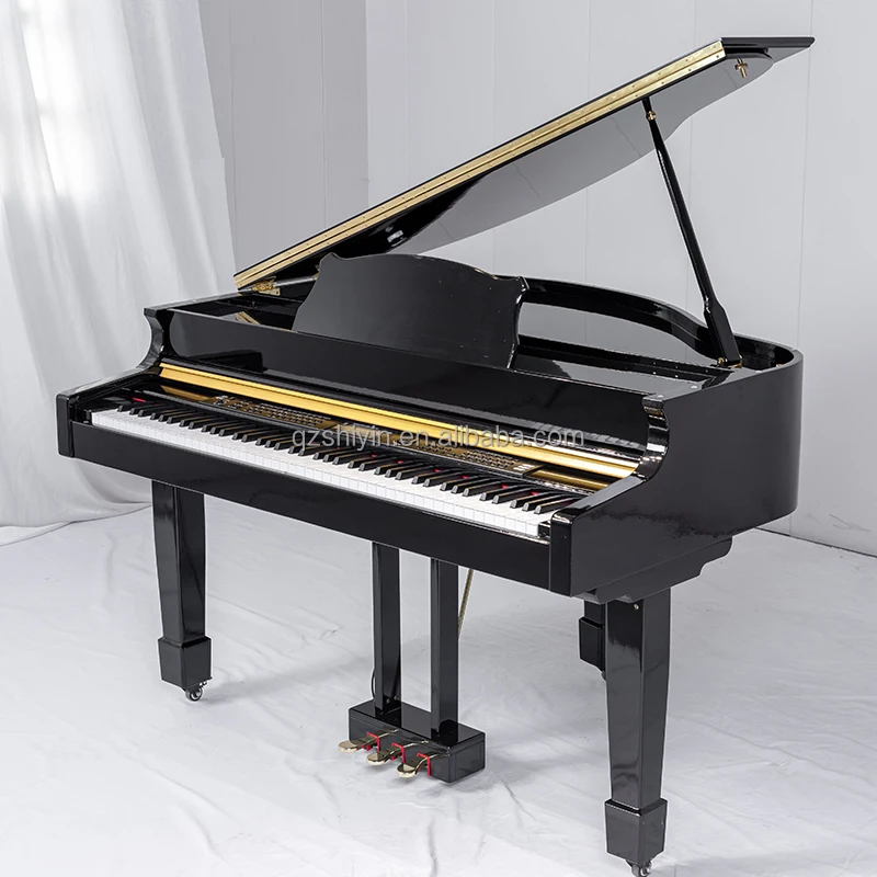 electric grand piano for sale black and white polish piano